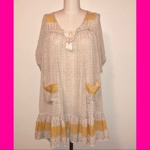 Antique Print Dress with Pockets